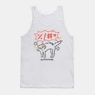 Cattitude Back Print Tank Top